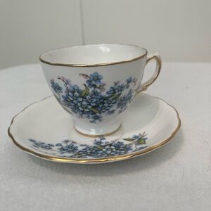 Royal Vale Forget Me Not Fine Bone China Vintage Cup & Saucer